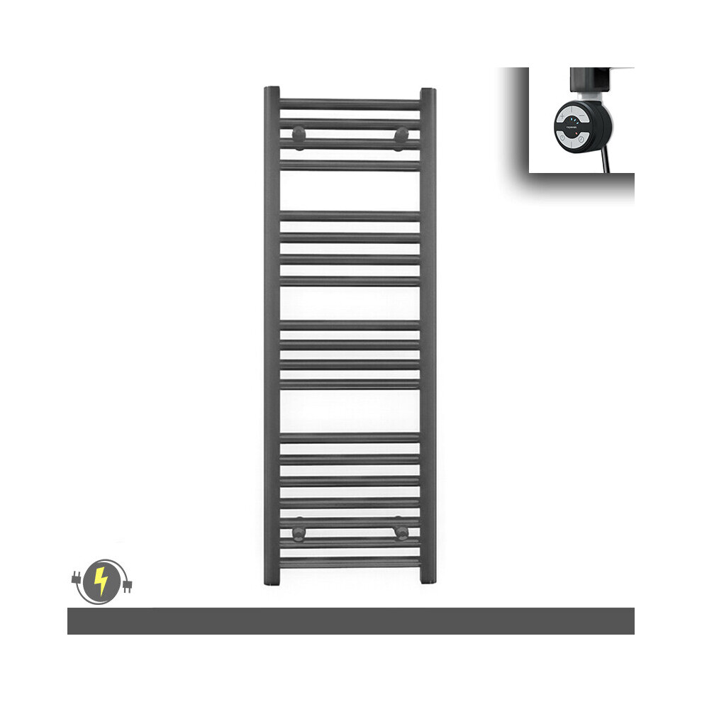 (400 X 1000 (Btu: 1474), With Moa Thermostatic Element) 400Mm Wide Anthracite Grey Electric Towel Rail With Thermostatic Element 5056616510032