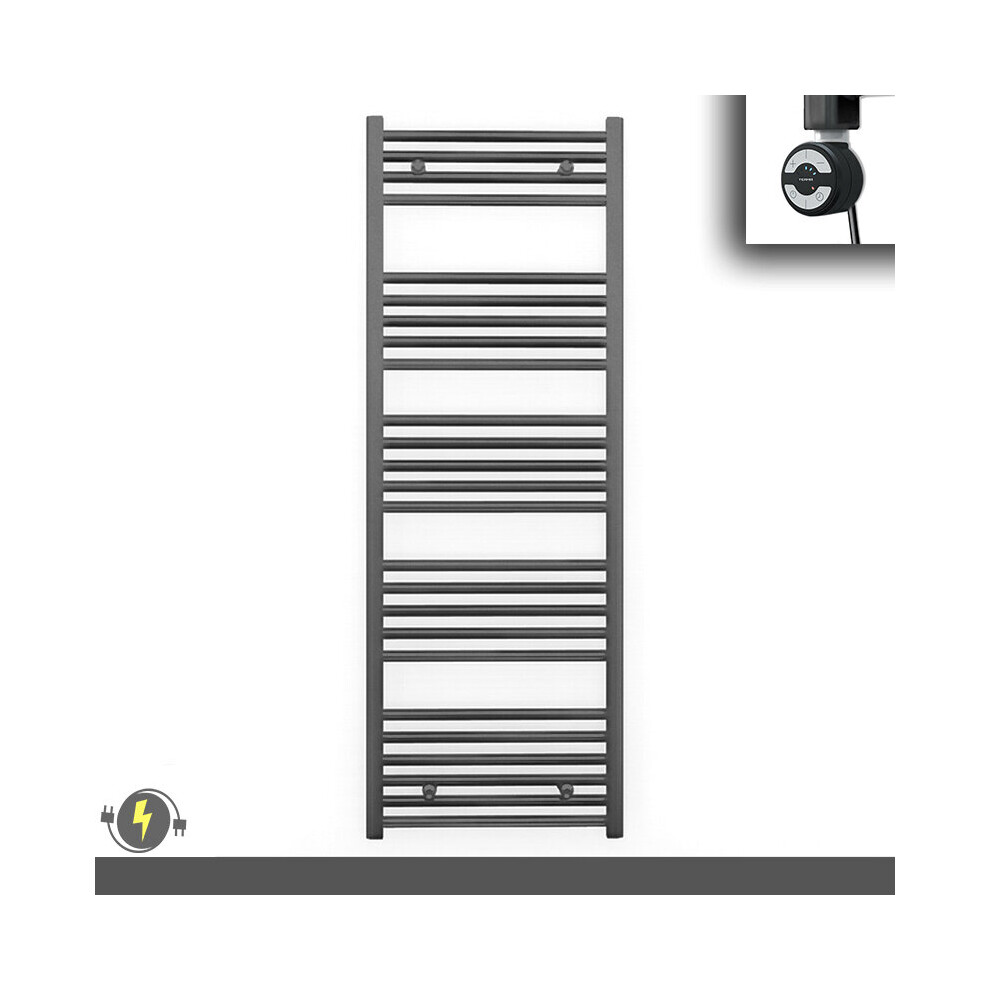 (600 X 1400 (Btu: 2522), With Moa Thermostatic Element) 600Mm Wide Anthracite Grey Electric Towel Rail With Thermostatic Element 5056616511077