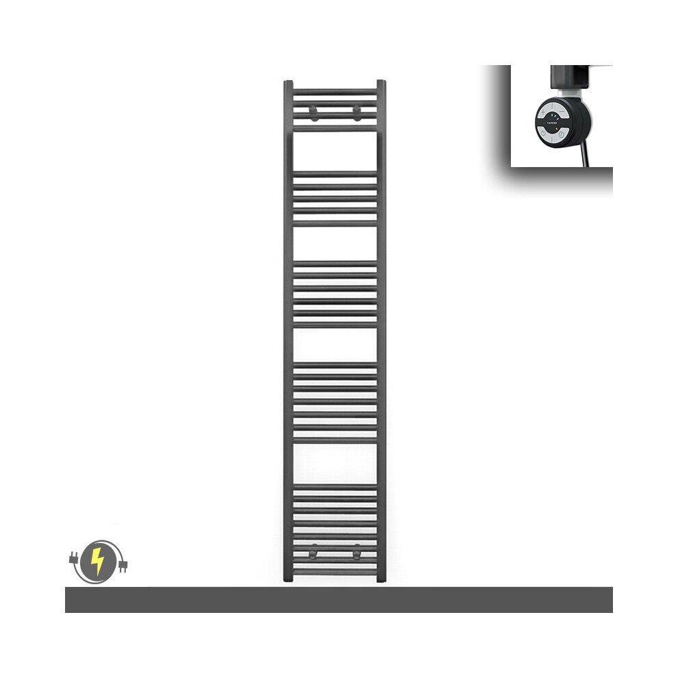 (400 X 1700 (Btu: 2428), With Moa Thermostatic Element) 400Mm Wide Anthracite Grey Electric Towel Rail With Thermostatic Element 5056616510070