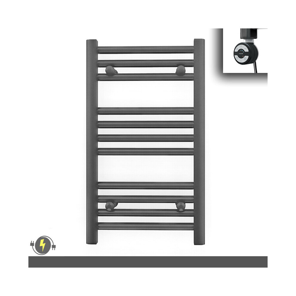 (450 X 600 (Btu: 927), With Moa Thermostatic Element) 450Mm Wide Anthracite Grey Electric Towel Rail With Thermostatic Element 5056616510292