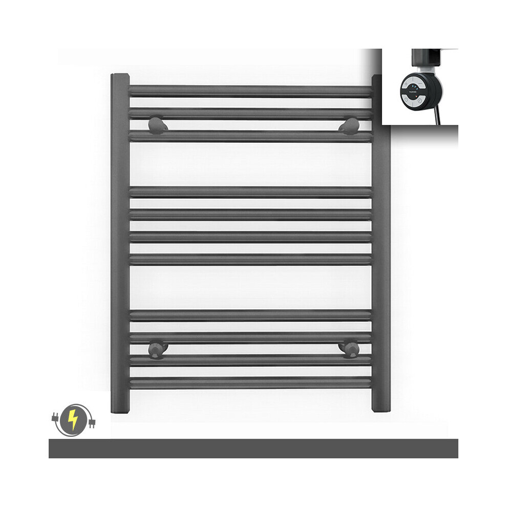 (550 X 600 (Btu: 1040), With Moa Thermostatic Element) 550Mm Wide Anthracite Grey Electric Towel Rail With Thermostatic Element 5056616510810