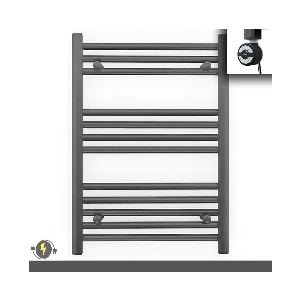 (550 X 700 (Btu: 1173), With Moa Thermostatic Element) 550Mm Wide Anthracite Grey Electric Towel Rail With Thermostatic Element 5056616510827