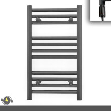 (300 x 600 (BTU: 758), With GT Thermostatic Element) 300mm Wide Anthracite Grey Electric Towel Rail With Thermostatic Element