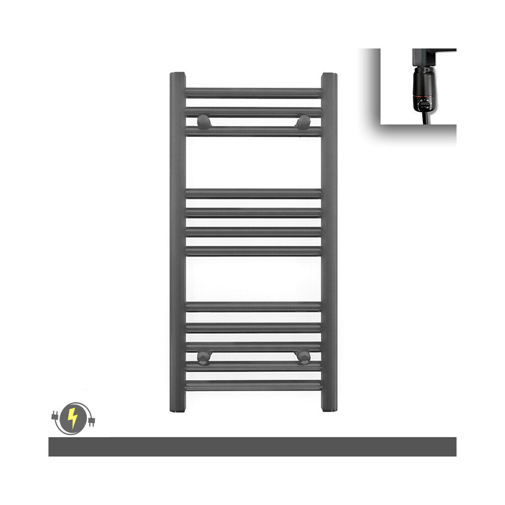 (300 X 700 (Btu: 865), With Gt Thermostatic Element) 300Mm Wide Anthracite Grey Electric Towel Rail With Thermostatic Element 5056616509609