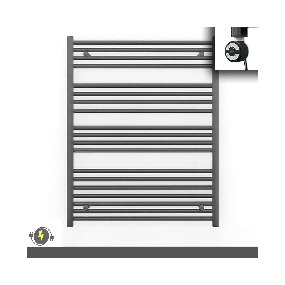 (700X1000 (Btu: 2059), With Moa Thermostatic Element) 700Mm Wide Anthracite Grey Electric Towel Rail With Thermostatic Element 5056616511213