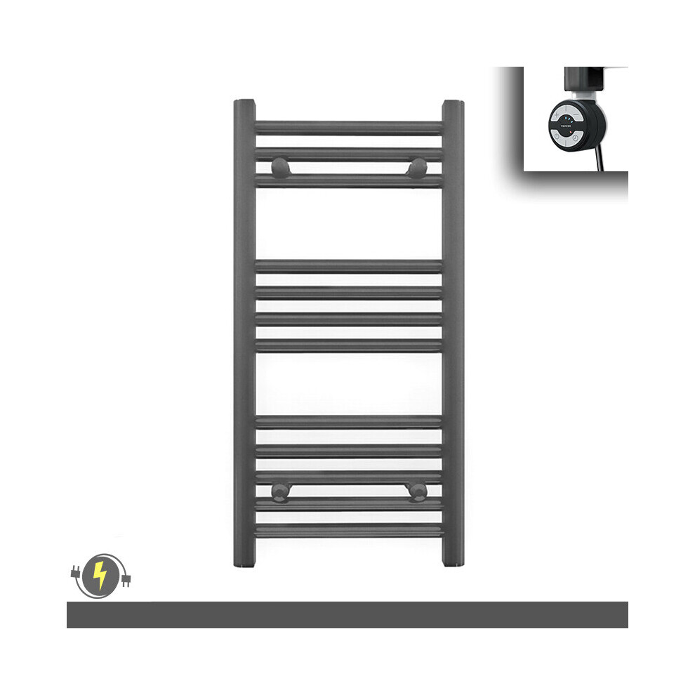 (400 X 700 (Btu: 988), With Moa Thermostatic Element) 400Mm Wide Anthracite Grey Electric Towel Rail With Thermostatic Element 5056616510001