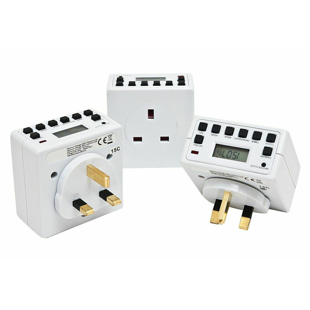Digital Timer Plug Switch 24 Hour 7 Day Lcd Programmable Socket Uk Mains 5060424640713