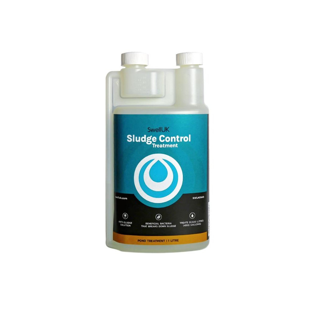Swell Uk Sludge Control Pond Treatment 1 Litre: Powerful Biological Cleaner, Treats 22,500 Litres, Safe For Fish & Wildlife