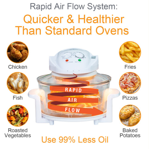 Quest Quest 43890 12 Litre Halogen Oven / Low Fat Multi-Function Glass Oven 1