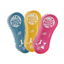 MagicBrush WildBerry Horse Brush Pack of 3 - Ergonomic, Water-Resistant, Removes Grass Stains, Mud & Sweat from Rugs & Clothing