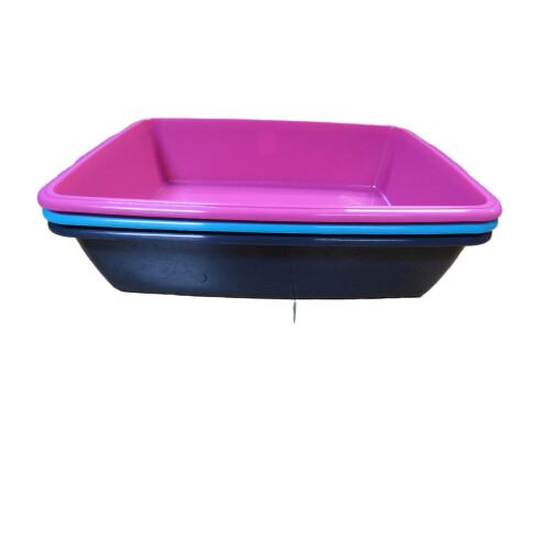 2 Medium Cat Litter Trays Plastic Pet Toilet Training Box 40cm 1
