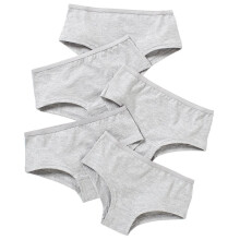 (7-8 Years, Grey) Just Essentials Girls Back To School 5 Pack Plain Hipster Briefs