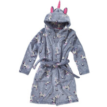 (2-3 Years, Purple) Animal Crazy Girls Glow In The Dark Unicorn Hooded Fleece Gown Robe