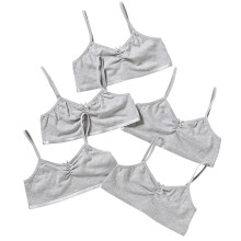 (13 Years, Grey) Just Essentials Girls Back To School 5 Pack Crop Bra Tops