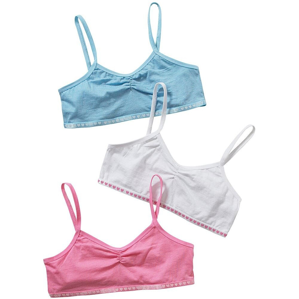(13 Years, Multicoloured) Just Essentials Girls Back To School 3 Pack Crop Bra Tops