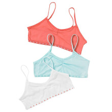 (11-12 Years, Multicoloured) Just Essentials Girls Back To School 3 Pack Crop Bra Tops