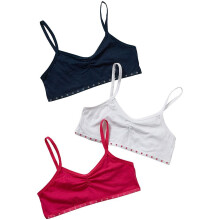 (10-11 Years, Multicoloured) Just Essentials Girls Back To School 3 Pack Crop Bra Tops
