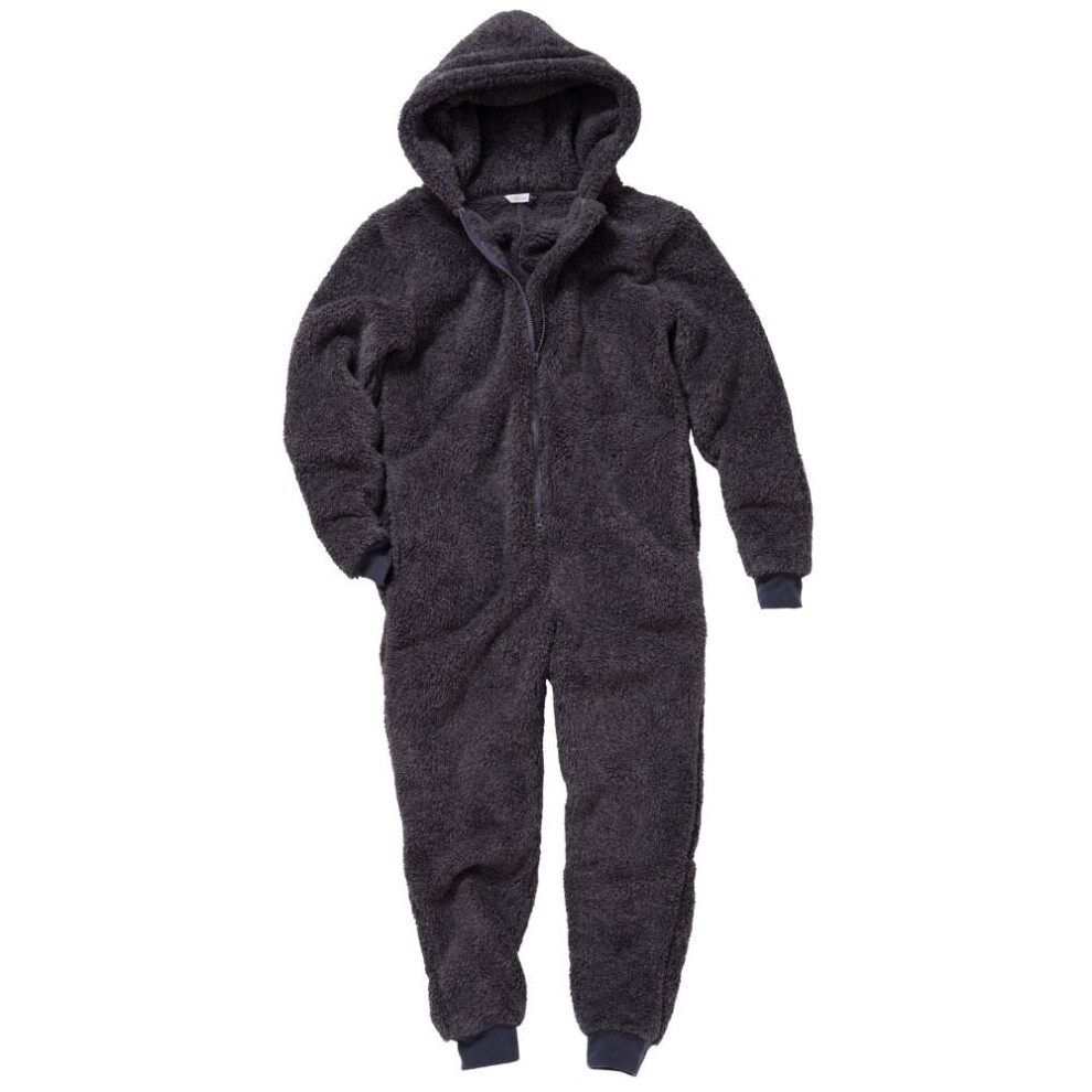 Just Essentials (11-12 Years, Black) Bedlam Boys Fluffy Fleece Hooded Onesie Jumpsuit Playsuit