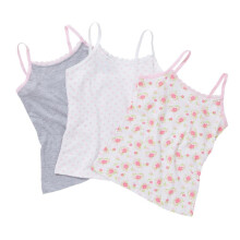 (9-10 Years, Floral) Just Essentials Girls Back To School 3 Pack Cami Vest Tops