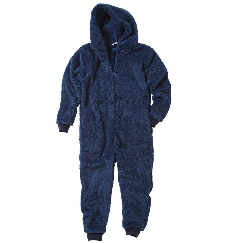 Just Essentials (13-14 Years, Blue) Bedlam Boys Fluffy Fleece Hooded Onesie Jumpsuit Playsuit