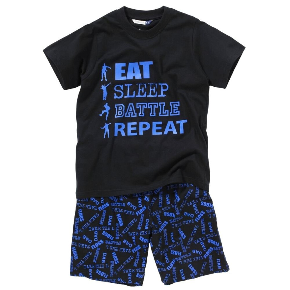 (13-14 Years, Black) Bedlam Boys Gaming Battle Floss Shortie Pyjamas