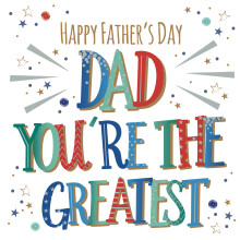The Greatest Dad Embellished Father's Day Card Talking Pictures Greeting Cards