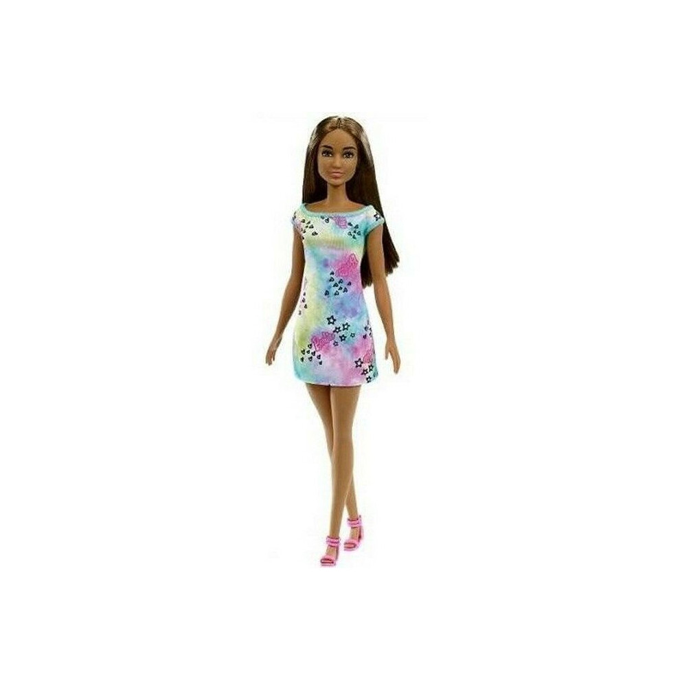 Barbie Classic Dark Brown Hair Doll With Summer Dress 11"