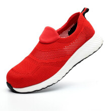 (Red, 38) Safety Work Shoes Women PPE Ladies Mens Ultra Lightweight Steel Toe Cap Trainers