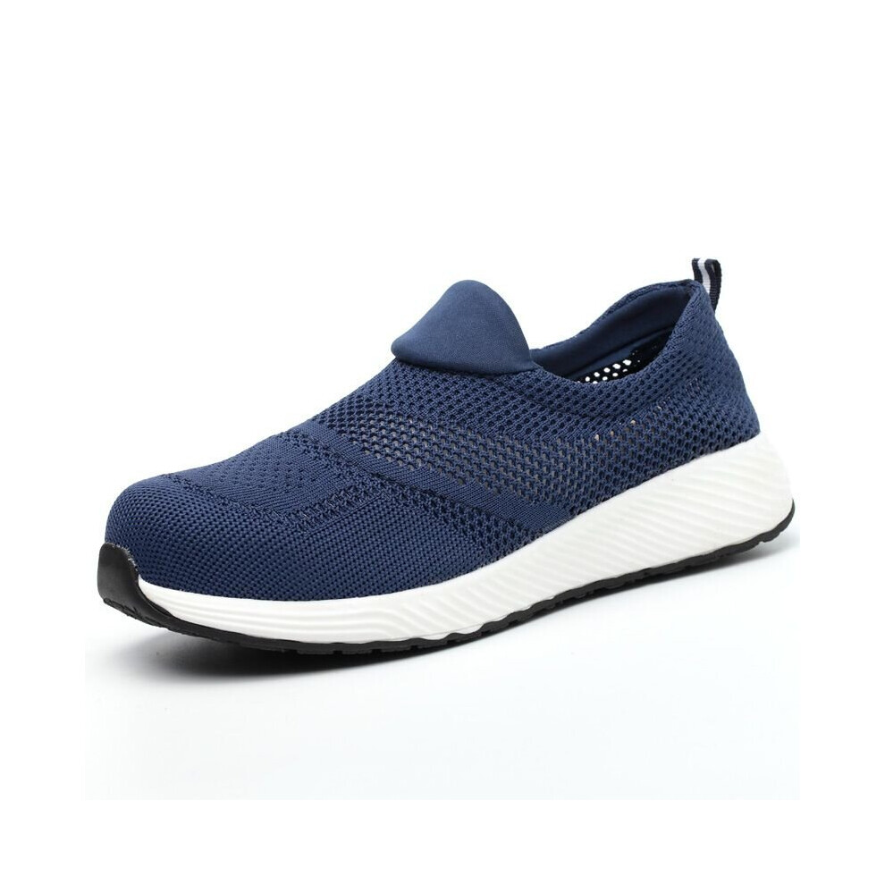 (Blue, 36) Safety Work Shoes Women PPE Ladies Mens Ultra Lightweight Steel Toe Cap Trainers