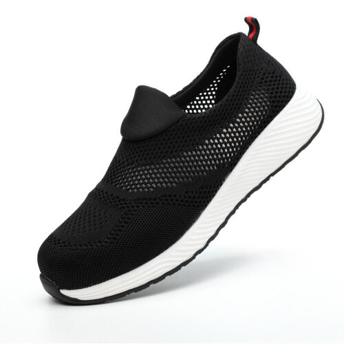 (Black, 40) Safety Work Shoes Women PPE Ladies Mens Ultra Lightweight Steel Toe Cap Trainers