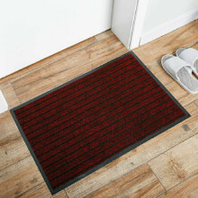 (Burgundy (Rubber), 45 x 75 cm) Non Slip Door Rubber Mat Indoor Outdoor Heavy Duty