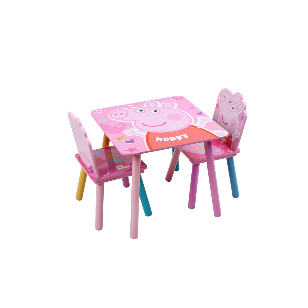 Peppa Pig Wooden Table & 2 Chairs Set by Nixy Children
