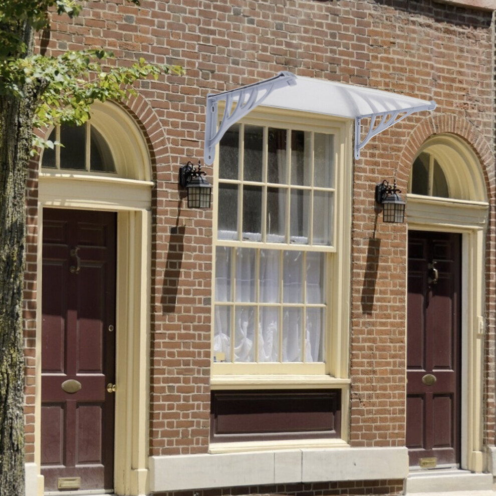 (Grey, L120*W90*H28) Straight Door Canopy Awning Shade Shelter