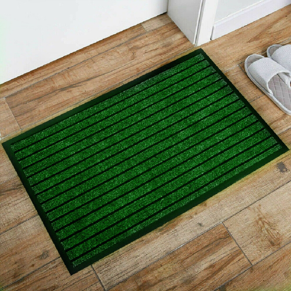 (Green (Rubber), 80 x 150 cm) Rubber Backed Door Mat Non Slip Rug Kitchen Mat