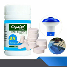 Pool Cleaning Tablet 100 Tablets Floating Chlorine Hot Tub Chemical Dispenser
