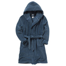 (9-10 Years, Grey) Bedlam Boys Hooded Fleece Dressing Gown Robe