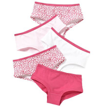 (13 Years, Pink) Just Essentials Girls Back To School 5 Pack Star Print Hipster Briefs