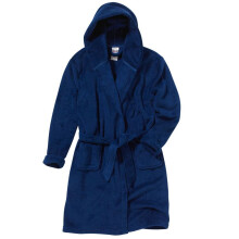 (9-10 Years, Blue) Bedlam Boys Hooded Fleece Dressing Gown Robe