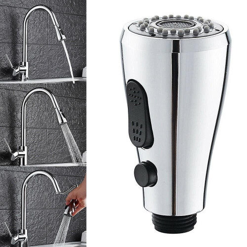 (Silver) Pull Down Sink Spray Head Kitchen Faucet Replacement Head 2 Functions Tap Head 2