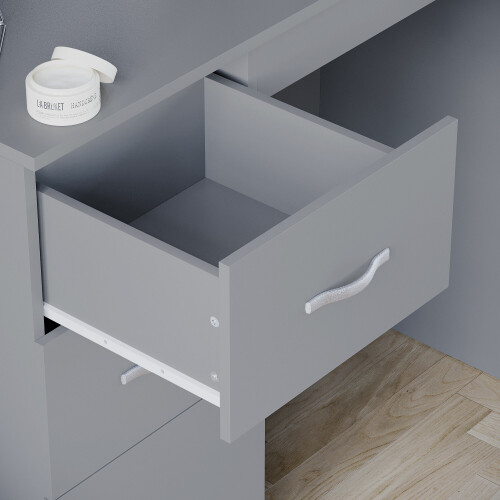 Vida Designs (Grey) Riano 3 Drawer Dressing Table Makeup Computer Desk 2