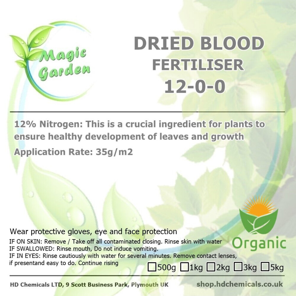 (1000g - 1kg) Dried Blood Organic Multi-Purpose Fertiliser