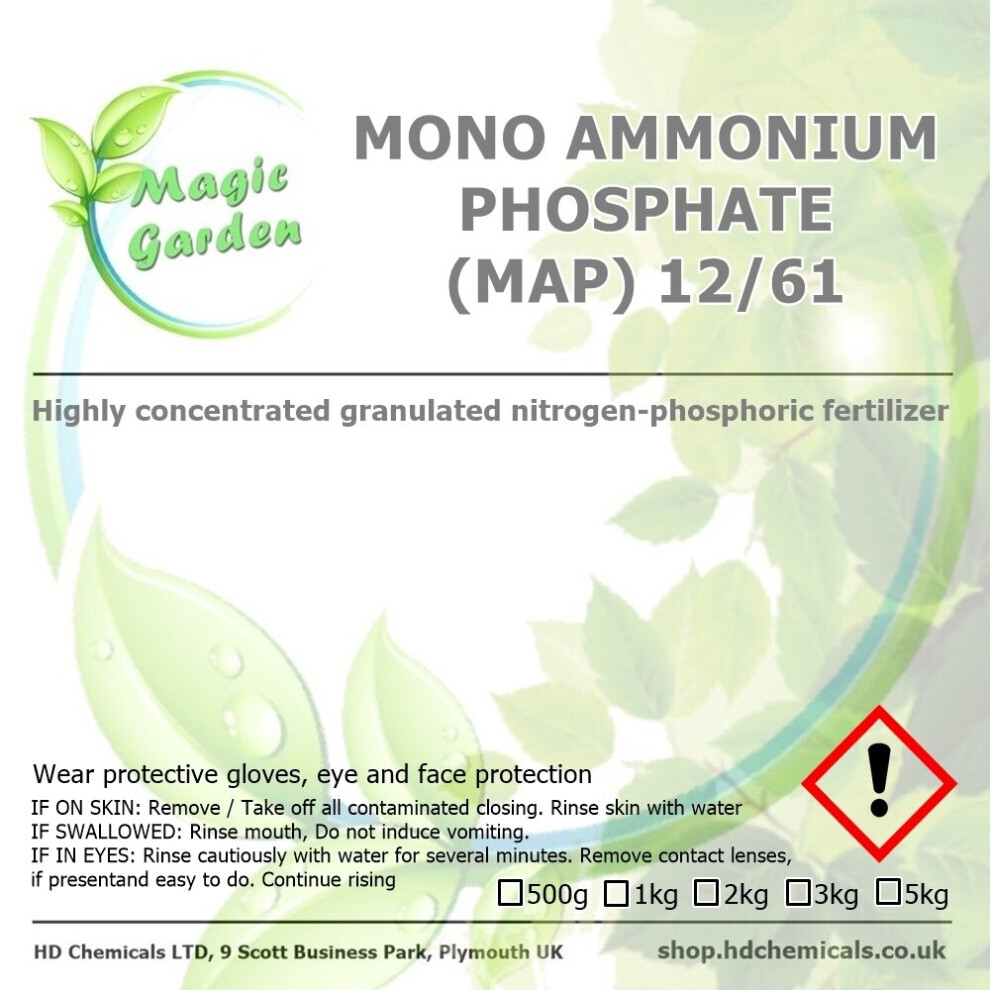 Hd Chemicals Ltd (1000G - 1Kg) Mono Ammonium Phosphate - Veg Plant Fertilizer
