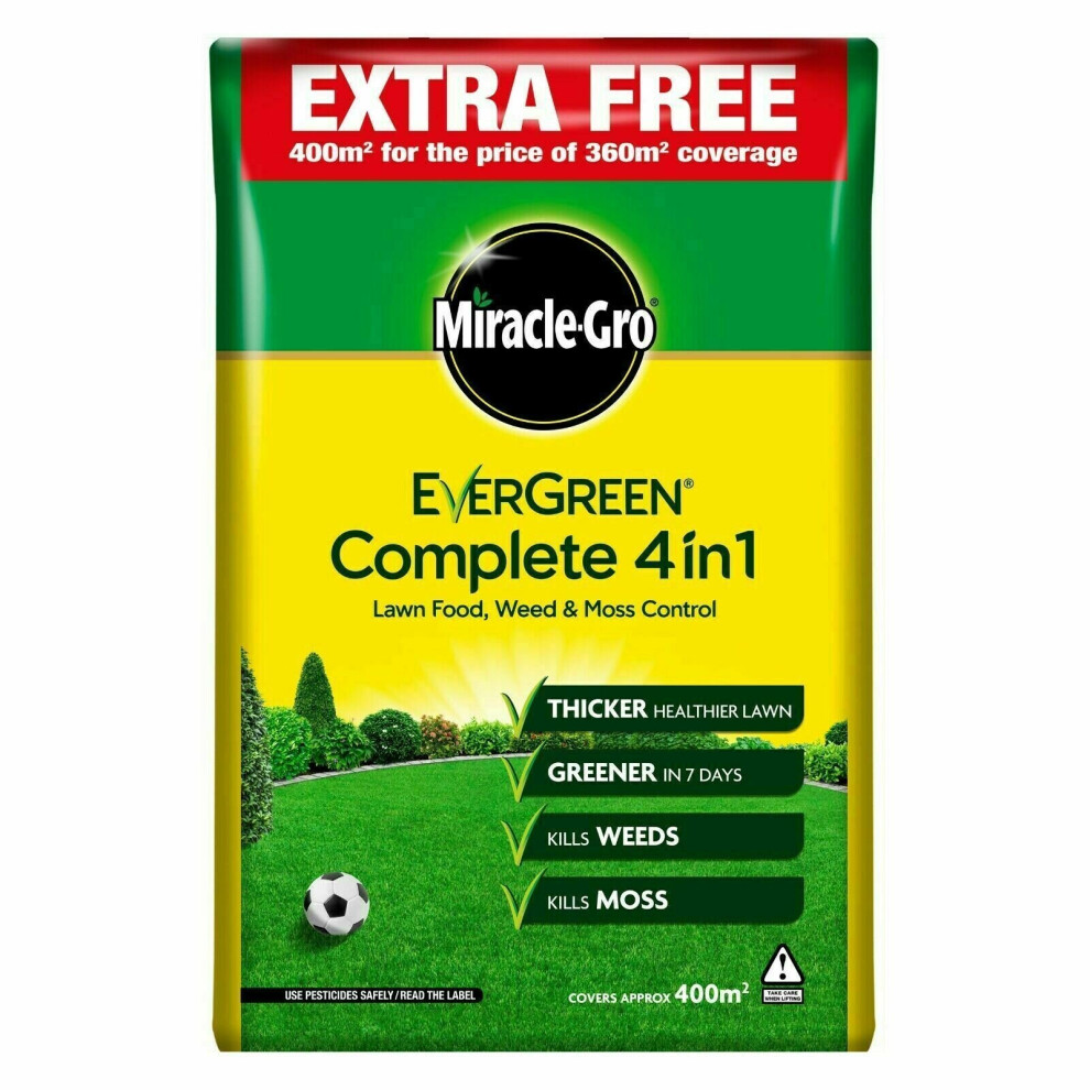 (1) EverGreen 360sqm Complete 4-in-1 Lawn Care Weed