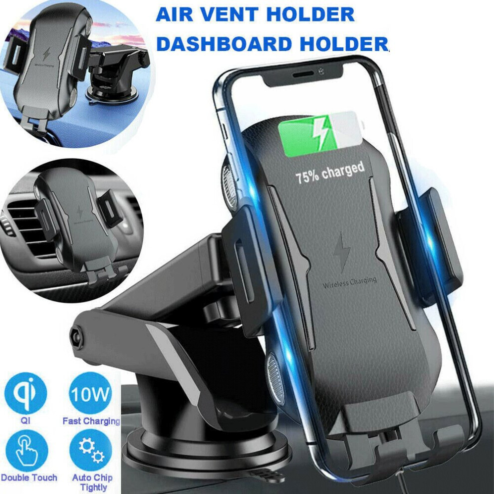 Wireless Car Charger Mount Qi Fast Charging Auto Clamping Phone Holder 9183850353289