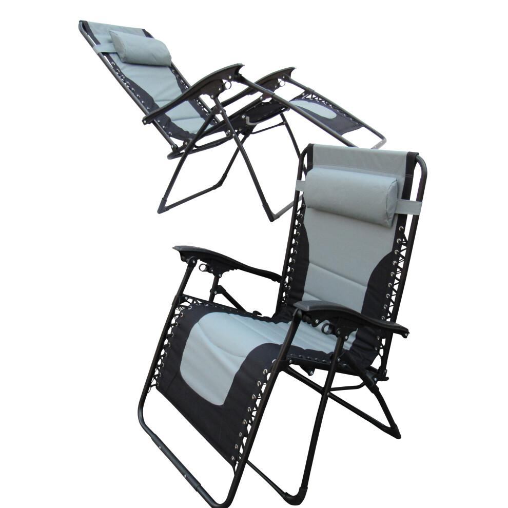 Zero Gravity Sun Lounger X2 (Chair Recliner Outdoor Padded Folding)