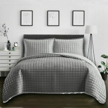 (Grey (OSCA), Single ) New soft Luxury Comforter Modern Quilted Bedspread