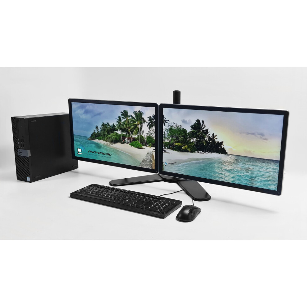 Dual 22" Monitor Screen Office Home PC Bundle 6th Gen 16GB 240 SSD