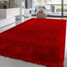 (Red, 80 x 150 cm ) New Modern Non slip Fluffy Thick Shaggy Natty Rug