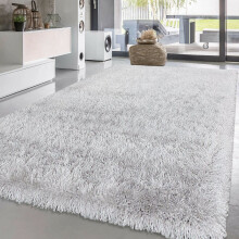 (White, 60 x 220 cm) New Modern Non slip Fluffy Thick Shaggy Natty Rug
