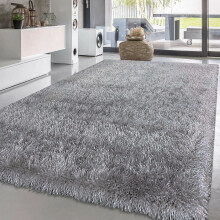 (Silver, 60 x 220 cm) New Modern Non slip Fluffy Thick Shaggy Natty Rug